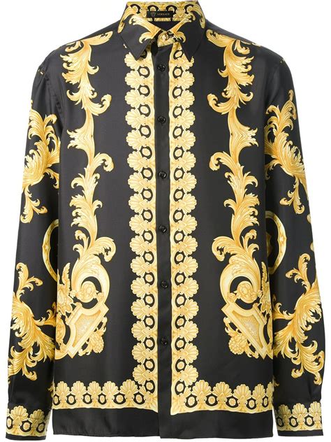 versace blouse black man|versace long sleeve shirts women's.